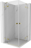 Mexen Lunar Duo cabine de douche pivotante 70 x 70 cm, transparent, dorée - 834-070L-070P-50-00