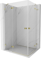 Mexen Lunar Duo cabine de douche pivotante gauche 90 x 80 cm, transparent, dorée - 834-090L-080P-50-00
