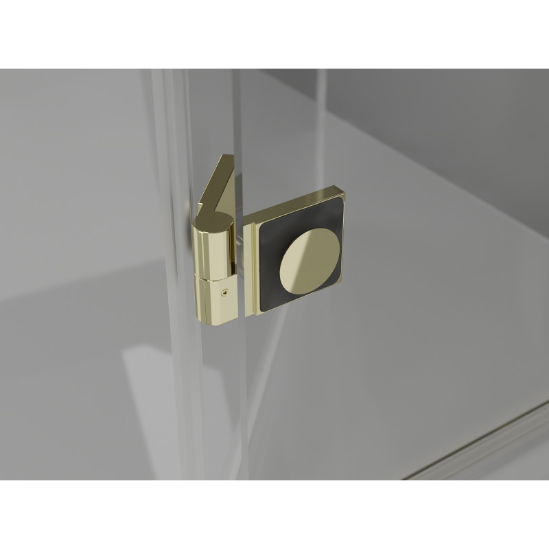 Mexen Lunar Duo cabine de douche pivotante 90 x 90 cm, transparent, or - 834-090L-090P-50-00