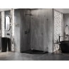 Mexen Lunar cabine de douche pentagonale pivotante gauche 100 x 80 cm, transparent, gun métal - 831-100L-080P-95-00-L