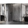 Mexen Lunar cabine de douche pentagonale pivotante gauche 100 x 80 cm, transparent, gun métal - 831-100L-080P-95-00-L