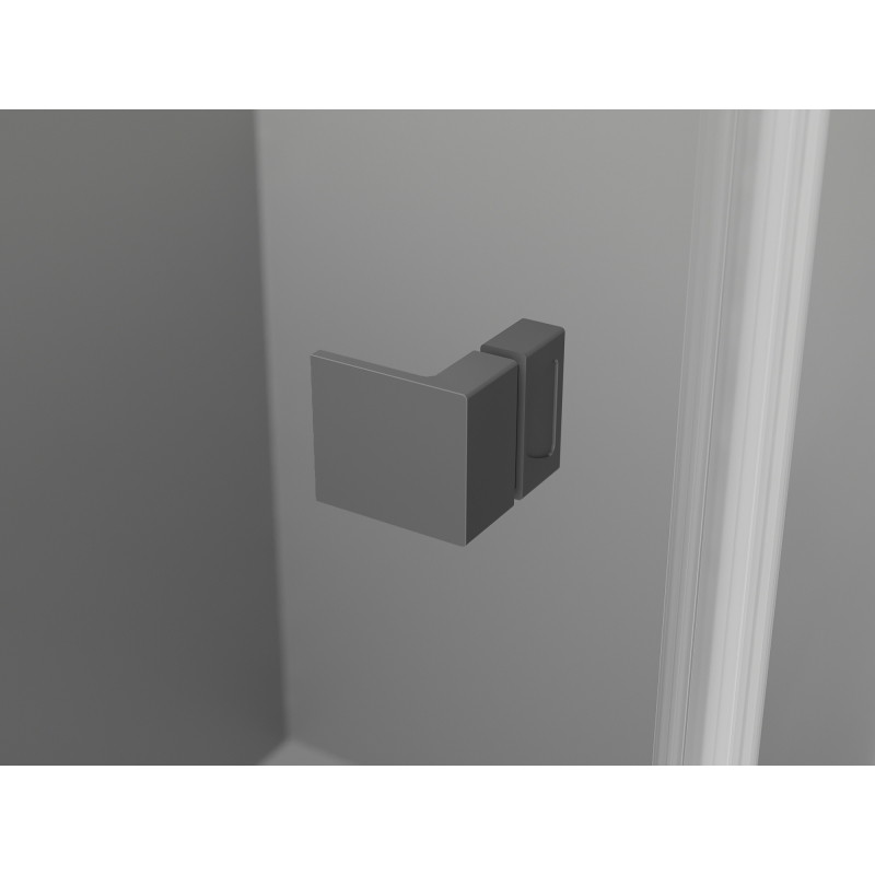 Mexen Lunar cabine de douche pentagonale pivotante gauche 100 x 80 cm, transparent, gun métal - 831-100L-080P-95-00-L