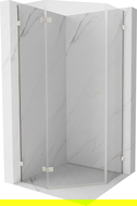 Mexen Lunar cabine de douche pentagonale pivotante gauche 80 x 80 cm, transparent, nickel brossé - 831-080L-080P-97-00-L