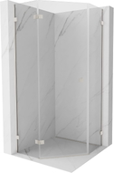 Mexen Lunar cabine de douche pentagonale pivotante gauche 90 x 90 cm, transparent, nickel brossé - 831-090L-090P-97-00-L