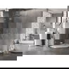 Cabine de douche pentagonale Mexen Lunar à charnière gauche 90 x 90 cm, transparent, nickel brossé - 831-090L-090P-97-00-L