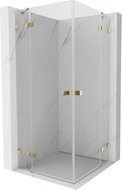 Mexen Lunar Duo cabine de douche pivotante 100 x 100 cm, transparent, dorée - 834-100L-100P-50-00