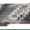 Cabine de douche pentagonale Mexen Lunar pivotante gauche 100 x 90 cm, transparent, nickel brossé - 831-100L-090P-97-00-L