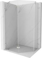 Mexen Lunar cabine de douche pentagonale pivotante gauche 100 x 90 cm, transparent, nickel brossé - 831-100L-090P-97-00-L