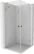 Mexen Lunar Duo cabine de douche pivotante 110 x 110 cm, transparent, or - 834-110L-110P-50-00