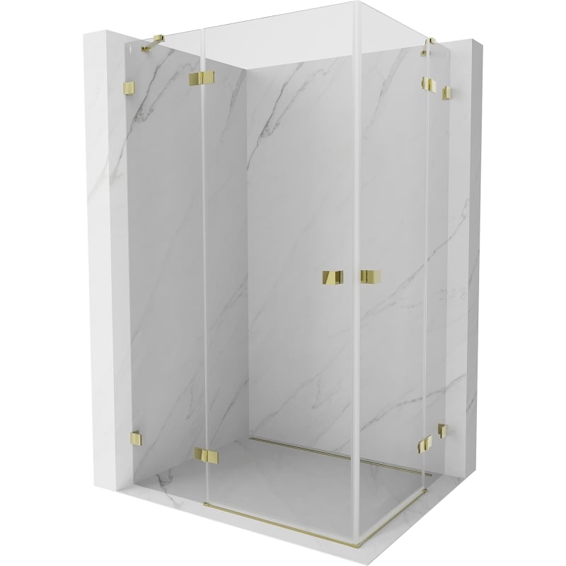 Mexen Lunar Duo cabine de douche pivotante gauche 120 x 70 cm, transparent, doré - 834-120L-070P-50-00