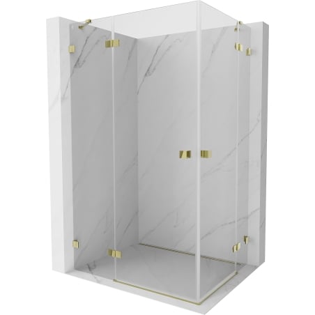 Mexen Lunar Duo cabine de douche pivotante gauche 120 x 70 cm, transparent, doré - 834-120L-070P-50-00