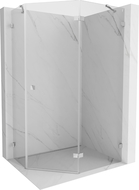 Mexen Lunar cabine de douche pentagonale pivotante droite 90 x 80 cm, transparent, chrome - 831-090P-080L-01-00-P
