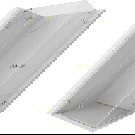 Mexen Lunar Duo cabine de douche pivotante gauche 120 x 100 cm, transparent, doré - 834-120L-100P-50-00