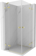 Mexen Lunar Duo cabine de douche pivotante 70 x 70 cm, transparent, or brossé - 834-070L-070P-55-00