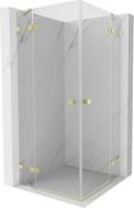 Mexen Lunar Duo cabine de douche pivotante 75 x 75 cm, transparent, or brossé - 834-075L-075P-55-00