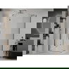 Cabine de douche Mexen Roma pivotante 100 x 110 cm, transparente, noire + receveur Flat, blanc - 854-100-110-70-00-4010B