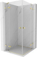 Mexen Lunar Duo cabine de douche pivotante 80 x 80 cm, transparent, or brossé - 834-080L-080P-55-00