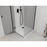 Mexen Roma cabine de douche pivotante 100 x 100 cm, transparent, noir + receveur Flat, blanc - 854-100-100-70-00-4010B