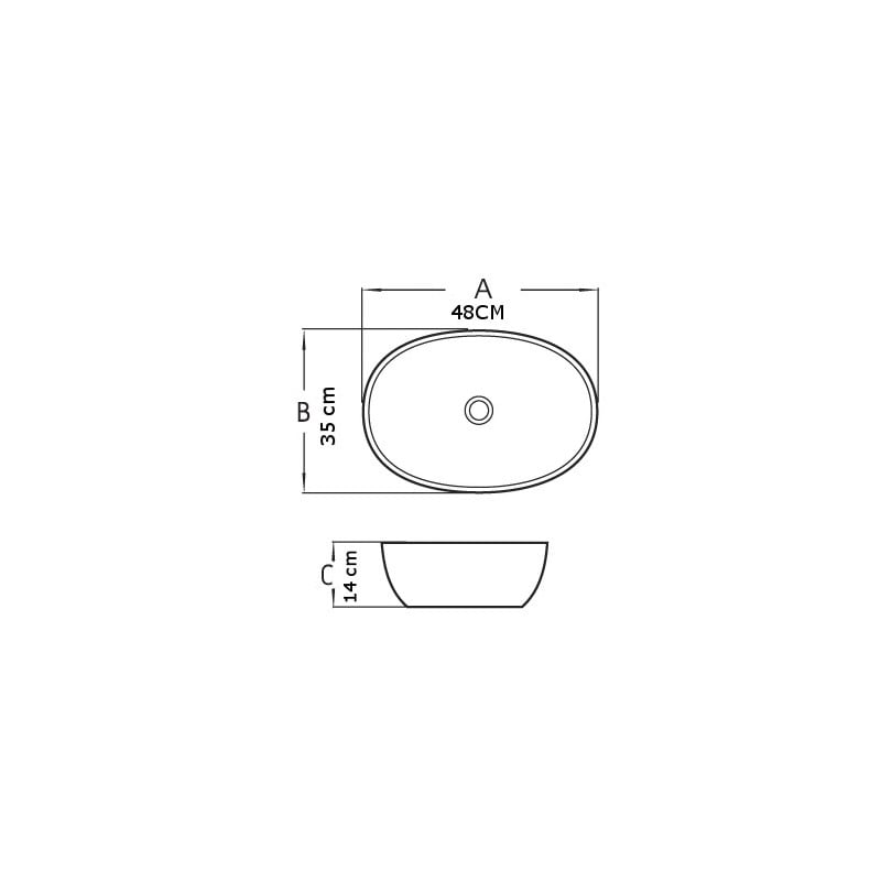 Mexen Viki lavabo à poser 48 x 35 cm, gris clair mat - 21054861
