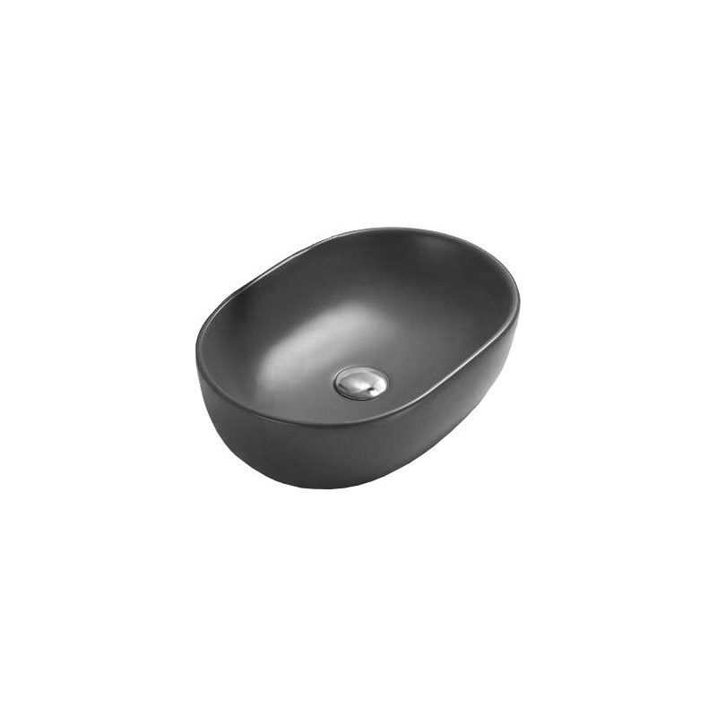 Mexen Viki lavabo de comptoir 48 x 35 cm, Gris foncé mat - 21054871