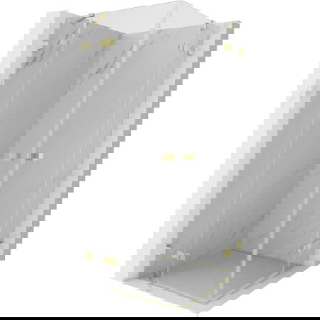 Mexen Lunar Duo cabine de douche pivotante 100 x 100 cm, transparente, or brossé - 834-100L-100P-55-00