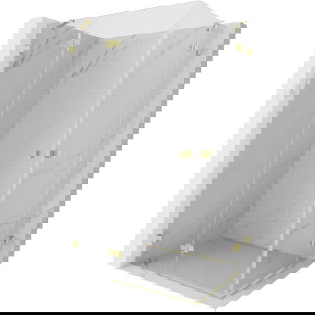 Mexen Lunar Duo cabine de douche pivotante gauche 105 x 100 cm, transparent, or brossé - 834-105L-100P-55-00