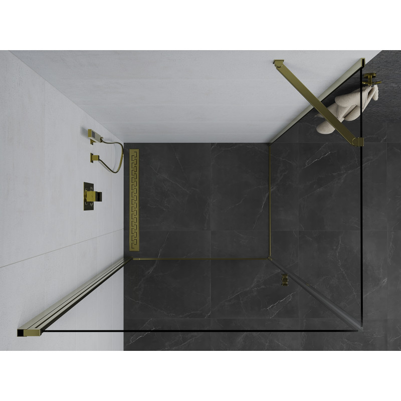 Mexen Pretoria cabine de douche battante 70 x 90 cm, transparente, dorée - 852-070-090-50-00