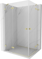 Mexen Lunar Duo cabine de douche pivotante gauche 120 x 90 cm, transparent, or brossé - 834-120L-090P-55-00