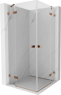 Mexen Lunar Duo cabine de douche battante 80 x 80 cm, transparent, or rose - 834-080L-080P-60-00