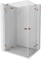 Mexen Lunar Duo cabine de douche pivotante gauche 90 x 80 cm, transparent, or rose - 834-090L-080P-60-00