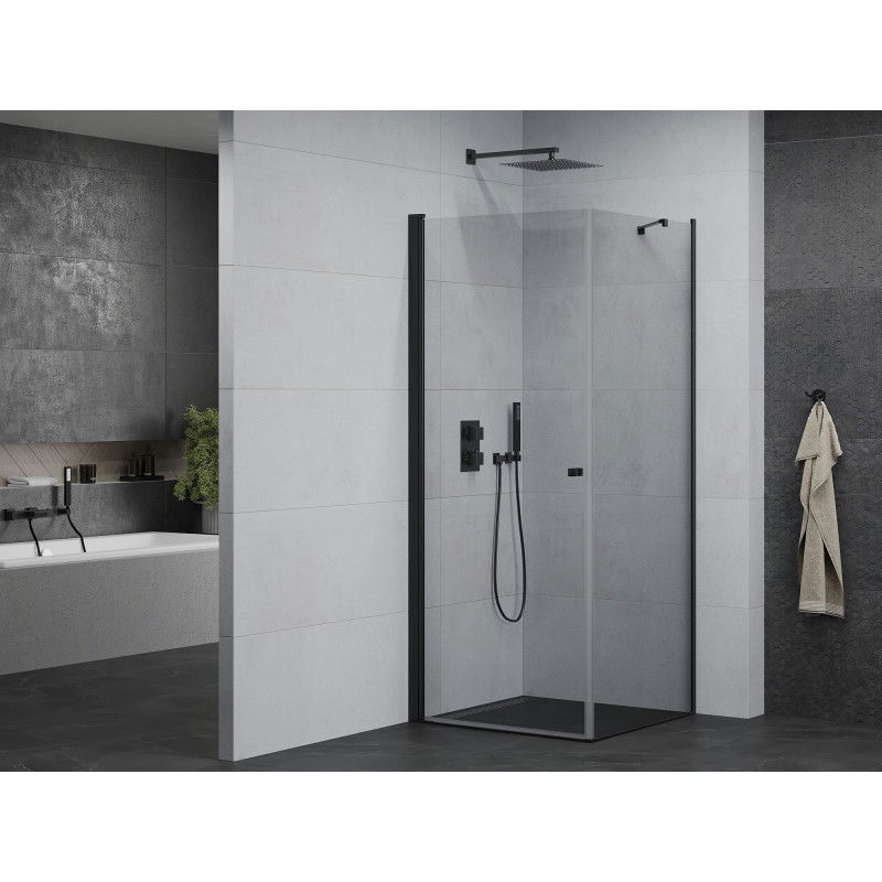 Mexen Pretoria cabine de douche pivotante 80 x 80 cm, transparent, noir - 852-080-080-70-00