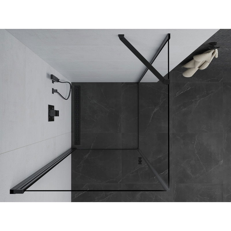 Mexen Pretoria cabine de douche pivotante 80 x 80 cm, transparent, noir - 852-080-080-70-00