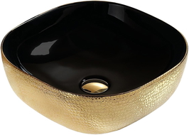 Mexen Vera lavabo de comptoir 42 x 42 cm, Or/Noir - 21074177