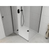 Mexen Roma cabine de douche battante 120 x 70 cm, transparent, noir + receveur plat, blanc - 854-120-070-70-00-4010B