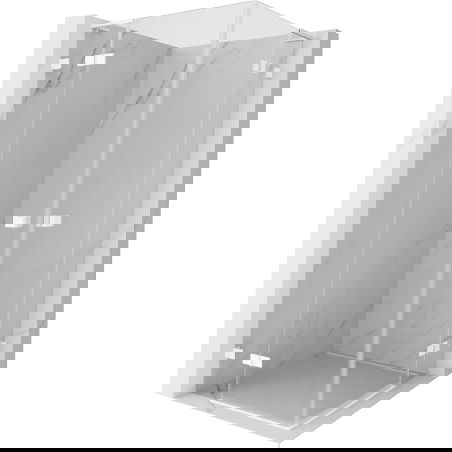 Mexen Lunar L Duo cabine de douche pivotante 90 x 90 cm, transparent, blanc - 834L-090L-090P-20-00
