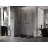 Mexen Lunar Duo cabine de douche pivotante 100 x 85 cm, transparent, or rose - 834-100L-085P-60-00
