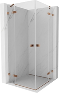 Mexen Lunar Duo cabine de douche pivotante 100 x 100 cm, transparent, or rose - 834-100L-100P-60-00
