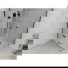 Mexen Roma cabine de douche battante 120 x 100 cm, transparent, noir + receveur Flat, blanc - 854-120-100-70-00-4010B