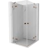 Mexen Lunar Duo cabine de douche pivotante 110 x 110 cm, transparent, or rose - 834-110L-110P-60-00