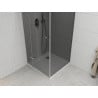 Mexen Roma cabine de douche battante 70 x 70 cm, graphite, chrome + receveur plat, blanc - 854-070-070-01-40-4010