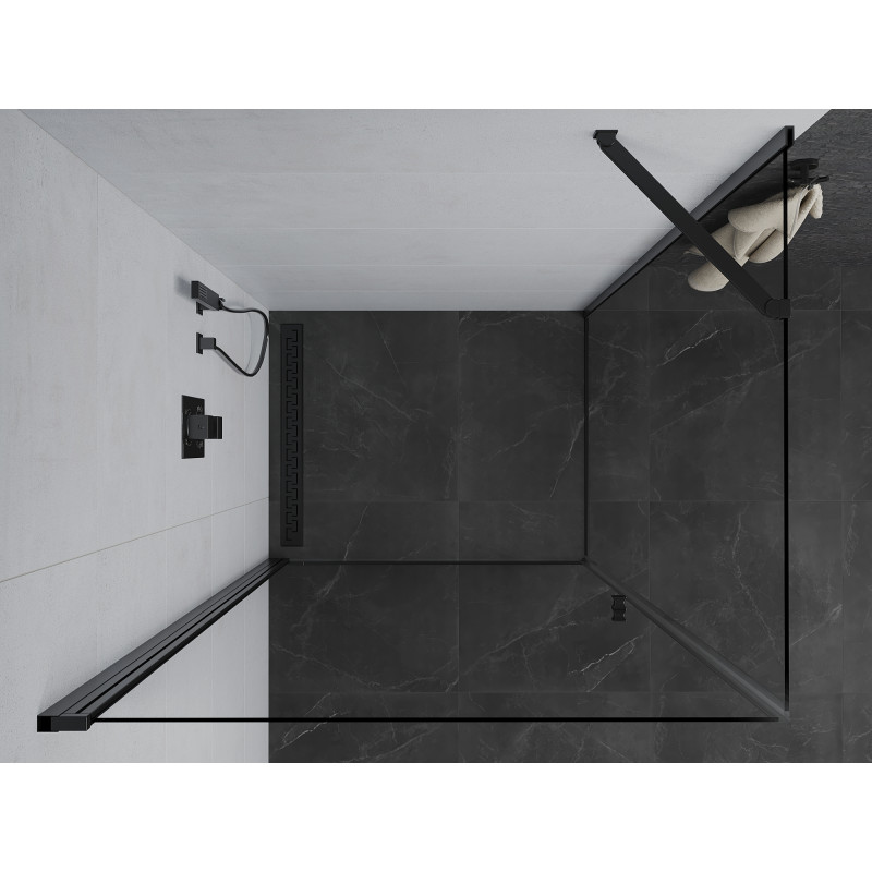 Mexen Pretoria cabine de douche pivotante 70 x 110 cm, transparente, noire - 852-070-110-70-00