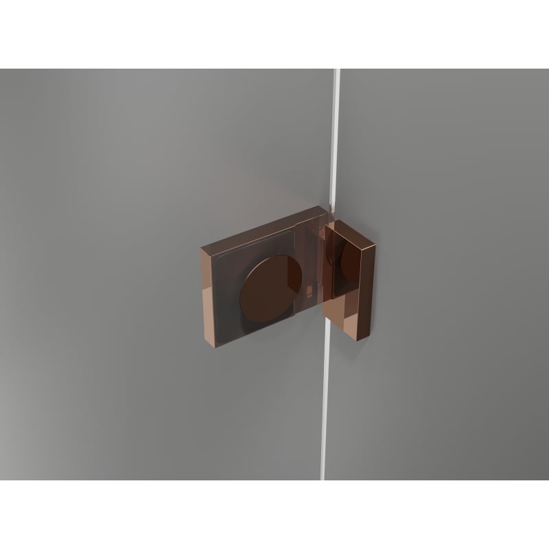 Mexen Lunar Duo cabine de douche pivotante 120 x 120 cm, transparent, or rose - 834-120L-120P-60-00