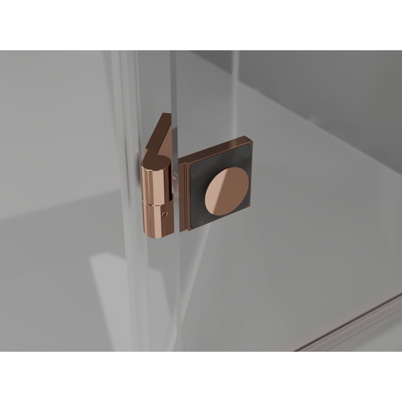 Mexen Lunar Duo cabine de douche pivotante 120 x 120 cm, transparent, or rose - 834-120L-120P-60-00
