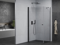 Mexen Pretoria cabine de douche pivotante 80 x 90 cm, transparente, noire - 852-080-090-70-00