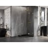 Mexen Lunar cabine de douche pentagonale pivotante droite 100 x 100 cm, transparente, dorée - 831-100P-100L-50-00-P