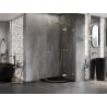 Mexen Lunar cabine de douche pentagonale pivotante droite 80 x 80 cm, transparente, or brossé - 831-080P-080L-55-00-P