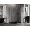 Mexen Lunar cabane de douche pentagonale battante droite 100 x 80 cm, transparent, or rose - 831-100P-080L-60-00-P