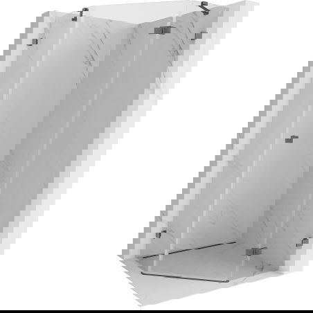 Mexen Lunar cabine de douche pentagonale pivotante droite 90 x 90 cm, transparent, gris fusil brossé - 831-090P-090L-66-00-P