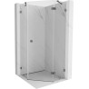Mexen Lunar cabine de douche pentagonale pivotante droite 90 x 90 cm, transparent, gris canon brossé - 831-090P-090L-66-00-P