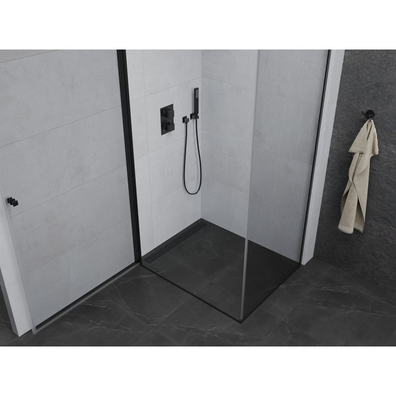 Mexen Pretoria cabine de douche pivotante 80 x 110 cm, transparente, noire - 852-080-110-70-00